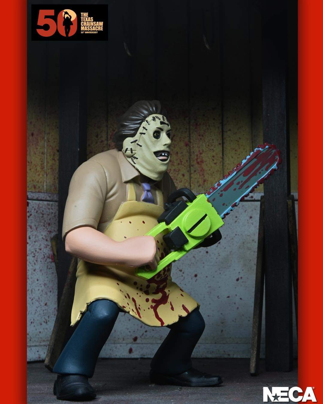 Pre-order July 2024 The Texas Chainsaw Massacre Toony Terrors Leatherface (50th Anniversary)