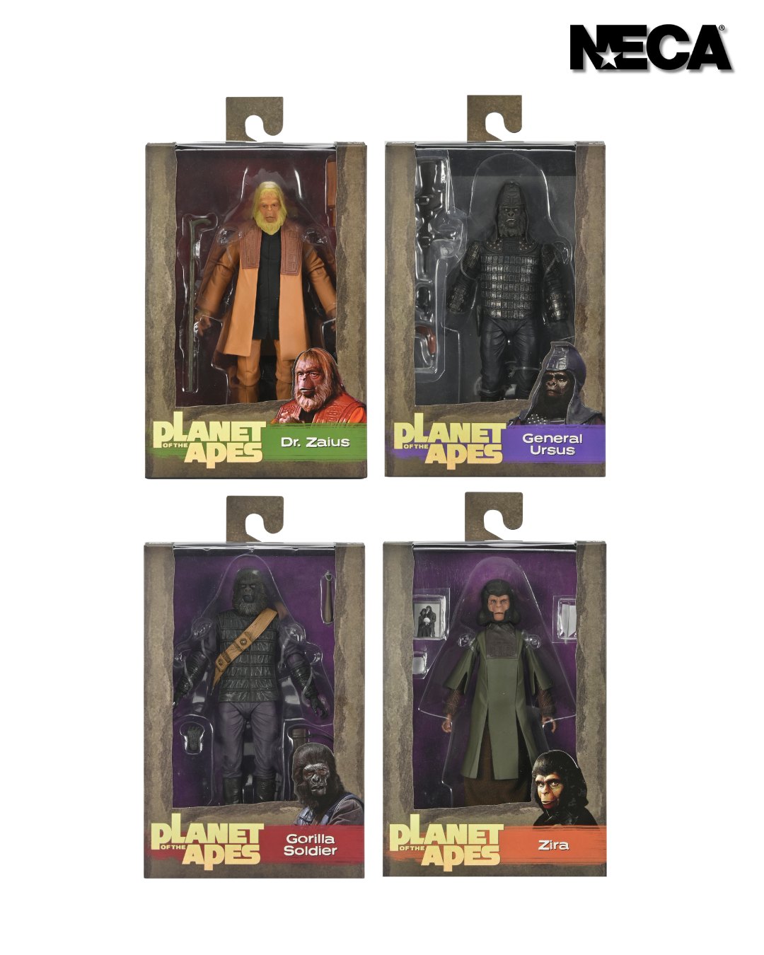 Pre-order September 2024 NECA Planet Of The Apes Legacy Series - Reissue - Set Of 4