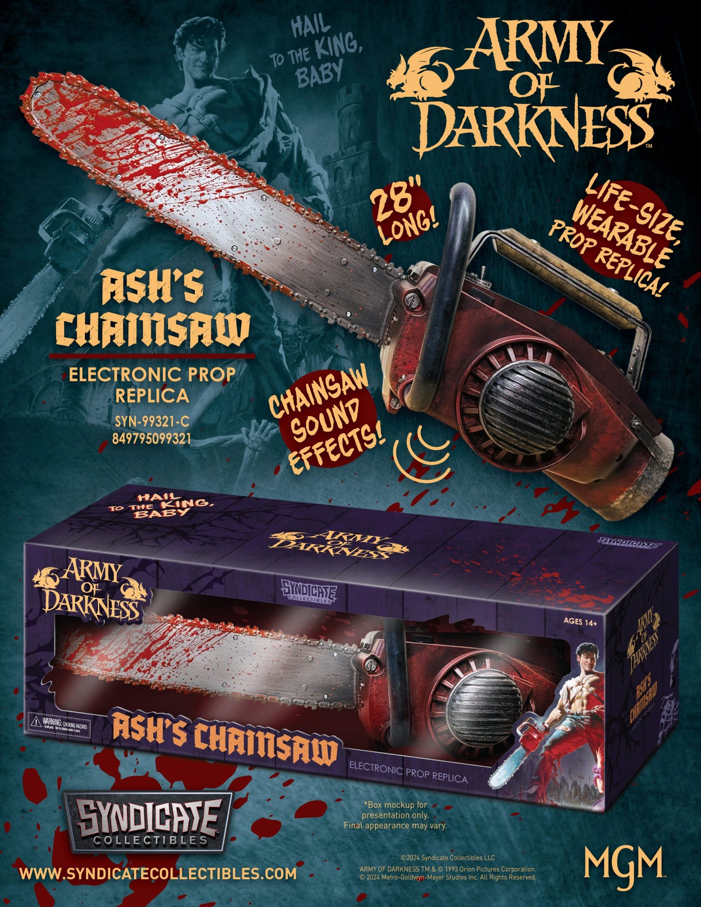 Pre-order October 2024 Evil Dead: Army Of Darkness Ash Chainsaw Prop Replica