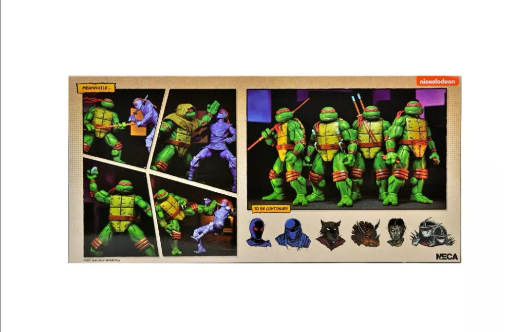 Pre-order December 2023 NECA TMNT (MIRAGE COMICS) Leonardo, Raphael, Michaelangelo, & Donatello (4-PACK) 7” Action Figure