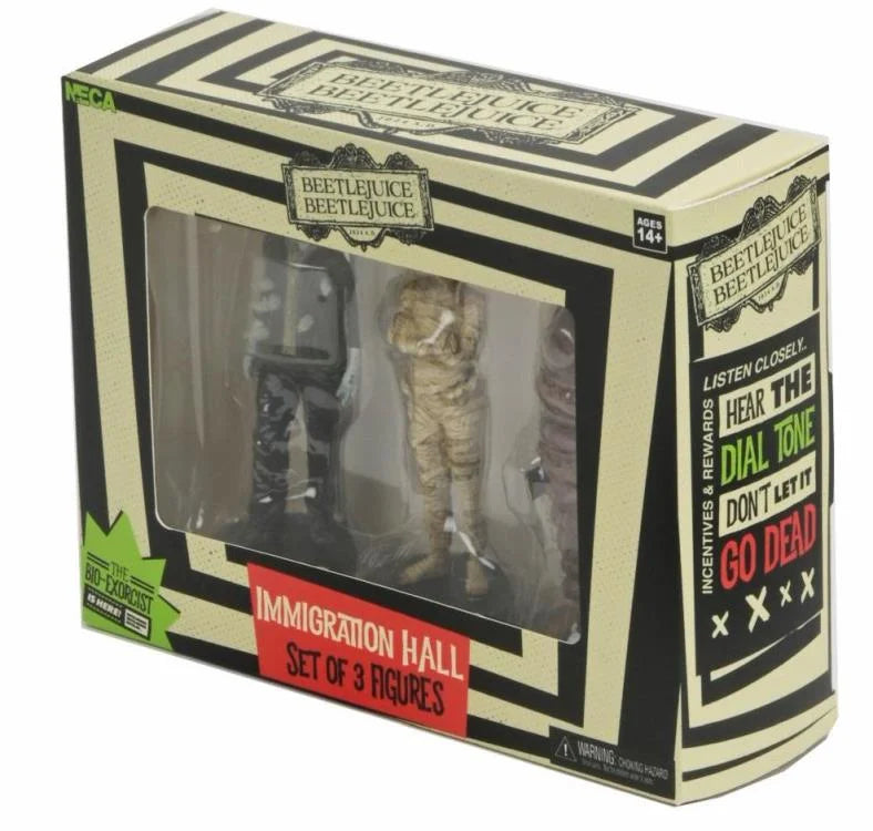 Pre-order January 2025 Beetlejuice, Beetlejuice Immigration Hall 3-Piece Figure Set