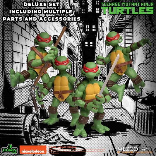 Pre-order June 2024 Mezco 5 POINTS Teenage Mutant Ninja Turtles Deluxe set