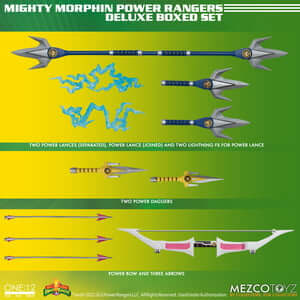 Pre-order November 2023 Mezco One:12 Collective Mighty Morphin' Power Rangers Deluxe Boxed Set