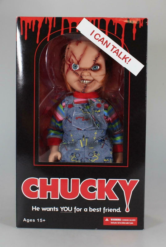 Child's Play Scarred Chucky Mezco Designer Series (Mega Scale) 15 inch with Sound