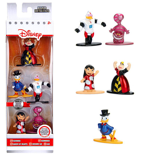 Disney Nano Metalfigs 5 Pack Figure Collector Set Scrooge Queen Hearts Lilo