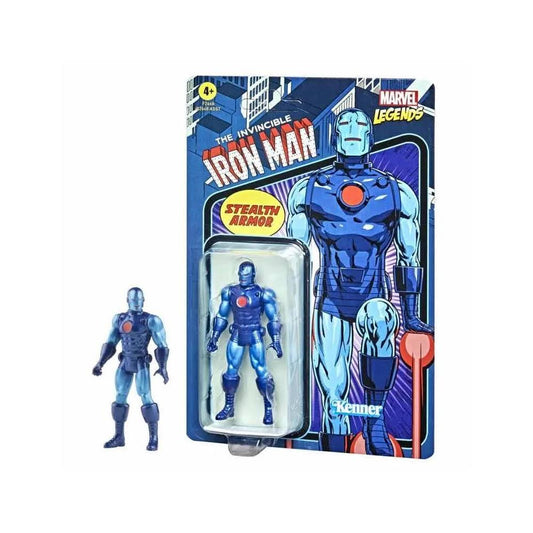 MARVEL LEGENDS RECOLLECT RETRO 3.75 STEALTH ARMOR IRON MAN Figure (slight dent in bubble)