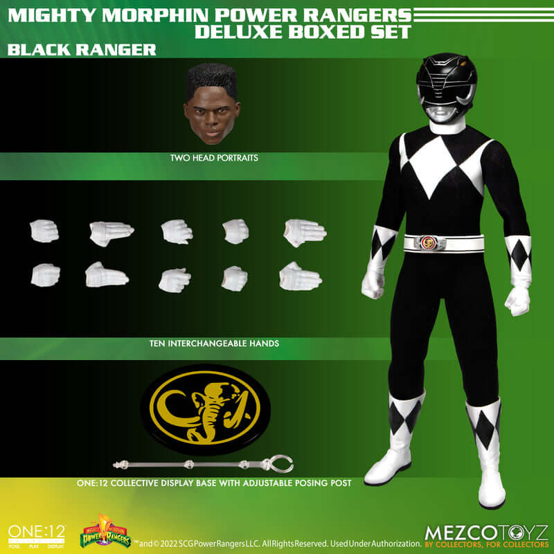 Pre-order November 2023 Mezco One:12 Collective Mighty Morphin' Power Rangers Deluxe Boxed Set
